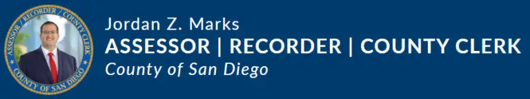 County of San Diego Assessor Bannor